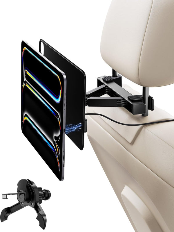 KU XIU KUXIU Magnetic Wireless Charging Car Headrest Tablet Holder for iPad Pro 11''