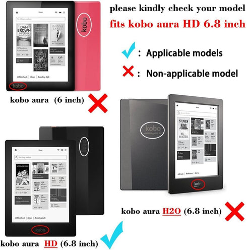 Custer Case for Kobo Aura HD - Ultra-Thin PU-Leather Hard Shell Cover, Black