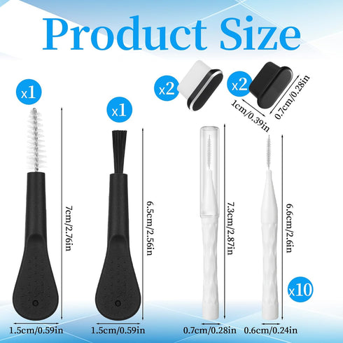 Aphumedc 16 Pack Phone Charger Port Cleaner Kit, Anti-Clogging Mini Brushes Cleaner, Reusable Speaker Cleaning Tool