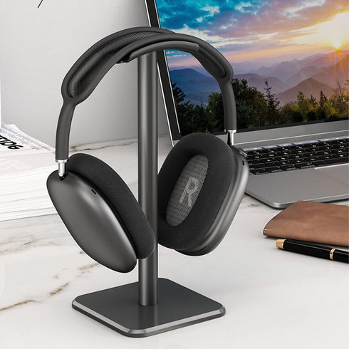 Cuifati Aluminum Desktop Headphone Stand, Headset Earphone Holder with Solid Base TPU Tray, for AirPods, Beats, Bose,