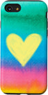 Sorbet Stripe Rainbow GGK Pastel Watercolor Rainbow Stripes Yellow Heart Sorbet Dream Case for iPhone SE