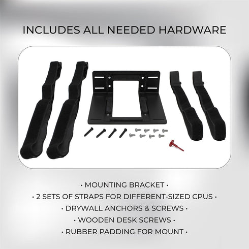 HumanCentric SFF Under Desk PC Mount and Wall Mount Bracket for Small Form Factor Desktop Tower, Adjustable Computer