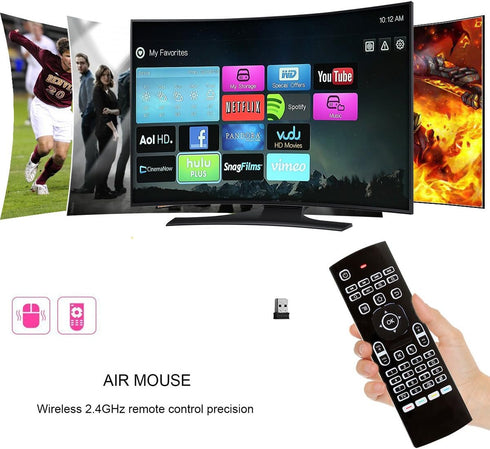 MX3 Air Remote Mouse, 2.4G Multifunctional Backlit Control, Mini Wireless Keyboard for Android TV