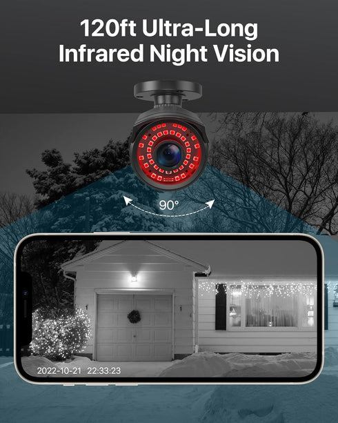 ZOSI 1080P 1920TVL Security Camera - Black Bullet Cam for Indoor/Outdoor, IP67 Weatherproof, 120ft IR Night Vision