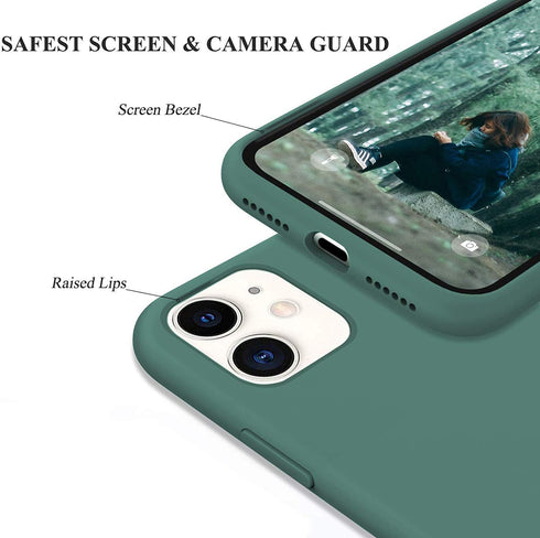 IceSword Compatible with iPhone 11 Case, Pine Green Thin Liquid Silicone, Shockproof Cover