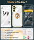 LeYi Samsung A15 5G Case with Tempered Glass Screen Protector, White 360° Rotatable Ring Holder Magnetic Kickstand
