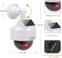 Solar Powered Dummy Fake CCTV Security Dome Camera with Flashing Red LED Light & Warning Security Alert Sticker Decal