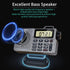 Portable AM/FM Radio, Small Pocket Radio with Bass Speaker, Long Battery Life, Support Micro SD Card and Record, Alarm