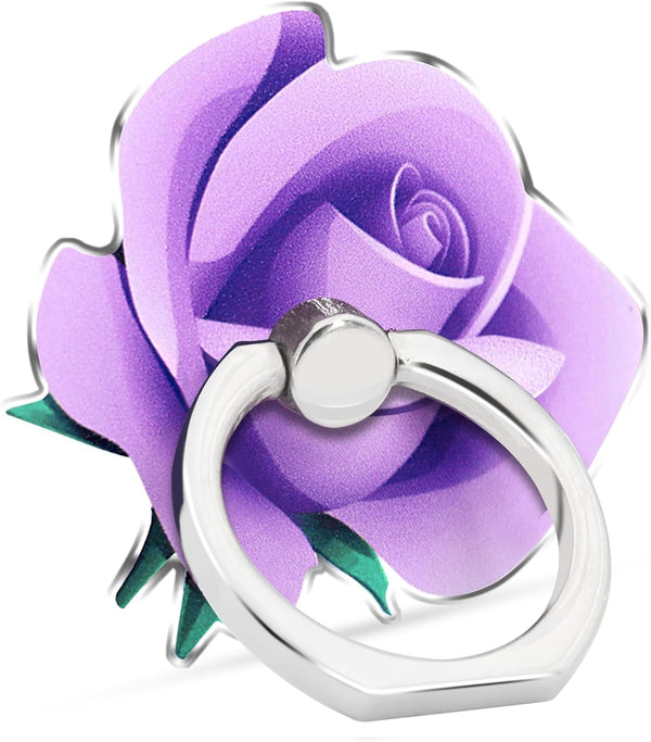 Flower Cell Phone Ring Holder, Rose Phone Grips Stand for Women, Smartphone Tablet Accessory (MTPG-PU)