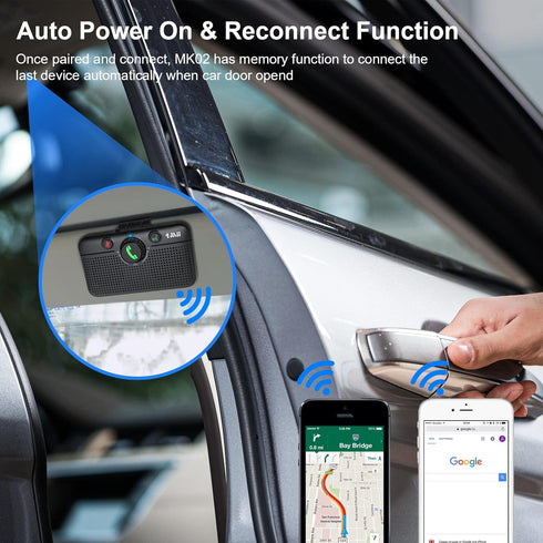 1Mii Bluetooth 5.3 Car Speaker, Handsfree Speakerphone with Motion Auto On for Android and iOS Devices