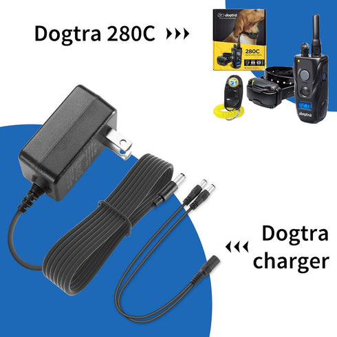 Dogtra Charger, Compatible with YS300, YS600, EF-3000, 280C, 282C, 200C, 202C, Dogtra Charger with 5-5 Splitter Cable