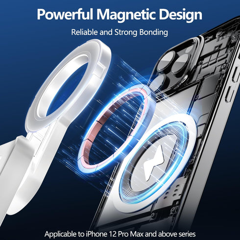 yAyusi 4 1 Magnetic Compact Mini Phone Selfie Stick, Mag-Safe in Small Portable Pocket Tripod for iPhone/Android