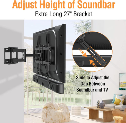 ELIVED Soundbar Mount, TV Bracket for Mounting Above or Under TV, Fits Most Sound Bars Up to 15 lbs