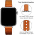 OUHENG Slim Bands for Apple Watch, 42mm 41mm 40mm 38mm, Women Genuine Leather Replacement Thin Strap (Brown/Silver)