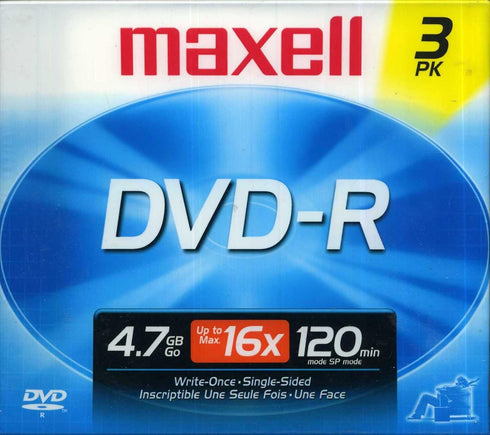 Maxell DVD-R4X/3 DVD-R 4X Speed with Jewel Case