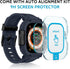 amBand Case Screen Protector Bands Compatible with Apple Watch Ultra 2/1 49mm, Navy Blue Rugged Cover Strap & 9H Glass