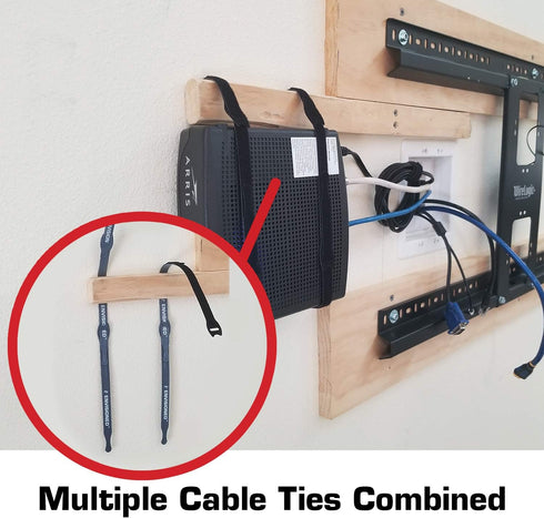 Reusable Cable Ties, 1/2" x 8" for Cable Management, 60 Pack (Black)