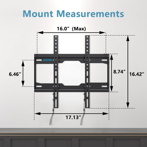 Fixed TV Wall Mount for 26-60 Inch TVs, Low Profile with Quick Release Lock, Ultra Slim Bracket, Max VESA 400x400mm