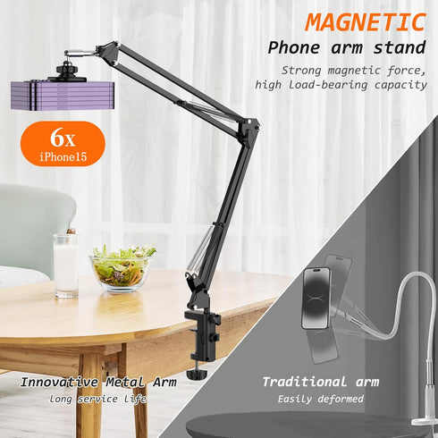VRIG Direct VRIG Magnetic Phone Holder Mount for Bed, Magsafe Flexible Arm Overhead Desk Phone Mount Stand, Adjustable