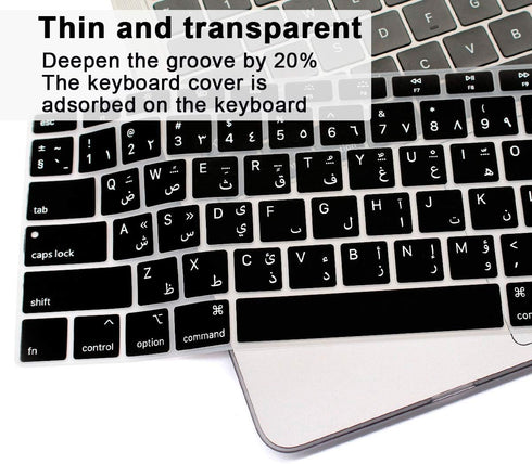 Arabic Language Silicone Keyboard Cover for MacBook Air 13 with Retina Display and Touch ID 2020 2019 2018 Model A1932