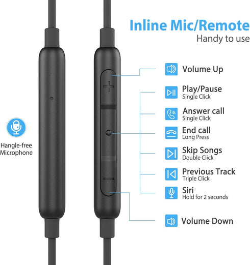 Lightning Headphones, Magnetic Earbuds with Microphone Controller for Sports, Compatible with iPhone 14/13/12