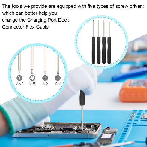 Charging Port Flex Cable Replacement for iPhone 13 with Tools, USB Dock Connector Flex Cable