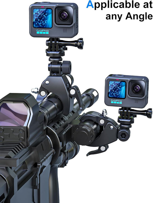 Easy-Mounted Gun/Rod/Bow Camera Clamp with 1/4 Thread for GoPro Hero Series, Hunting Camera Accessory
