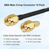 SMA Male Crimp Connector, RF Plug Crimp Connector for RG58 RG142 RG400 LMR195 Coaxial Cable (10 Pack)