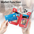 Phone Wallet Stick On, Flip PU Leather Card Holder with Zipper Closure Coin Pocket, Magnetic Closure for