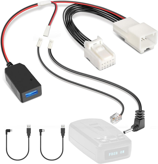 Radar Detector Power Cord Adapter - Compatible with Kia, Hyundai, Connect to Rearview Mirror
