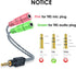 MillSO Headphone Mic Splitter, 3.5mm Headset Adapter, 2 TRS Female to TRRS Male Y Cable for Gaming Headset