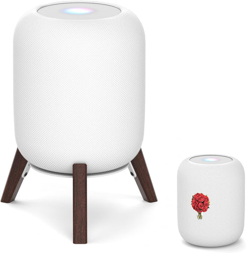Wood Table Stand for HomePod 1 and 2 - Dust-Proof Cover, Anti-Slip Wooden Desk Stand Compatible with Homepod