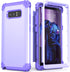 IDweel for Galaxy Note 8 Case, Purple for Women Girls, 3 in 1 Shockproof Slim Hybrid Heavy Duty Protection