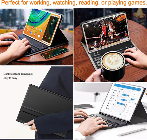 Wireless Bluetooth Keyboard Case for iPad 10th Generation, Full-body Protection, Black