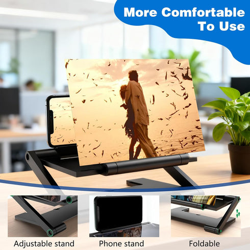 teqnizo 2026 3D Screen Magnifier Version, New HD Mobile Phone Magnifier Projector Screen, Portable Foldable Phone