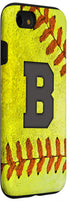 Softball Phone Case for iPhone SE (2020), 7, 8 - Personalized with Letter B for Softball Player Gift