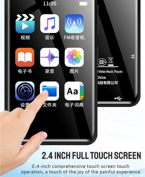 Mp3 Player with Bluetooth, Portable HiFi Sound Digital Music Player, 2.4 HD Full, Mini (4+64GB Memory Card)