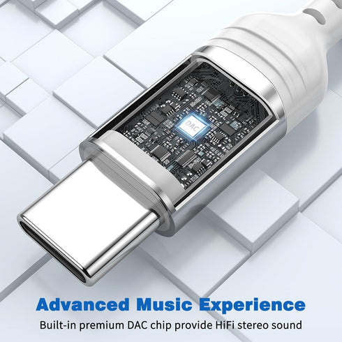 USB C Wired Headphones, HiFi Stereo Type C Earbuds with Microphone Volume Control for Samsung Galaxy S24, iPhone 15 Pro
