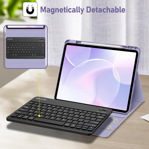 Fintie Keyboard Case for iPad Air 13-inch (M2) 2024, Soft TPU Back Cover with Detachable Bluetooth Keyboard