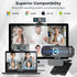 Shcngqio 1080P HD Webcam with Microphone, Noise Cancellation, Privacy Cover, Wide-Angle Lens, Auto Light Correction