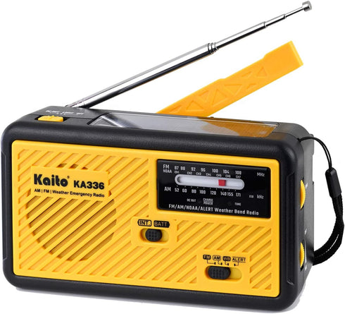 Kaito Voyager ECO Emergency Radio KA336 AM/FM NOAA Weather Alert, 5-Way Powered Solar Crank Radio Receiver