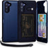 TORU CX PRO Case for Galaxy Note 10, Slim Protective Cover with Card Holder, Hidden Wallet, Kickstand, Blue