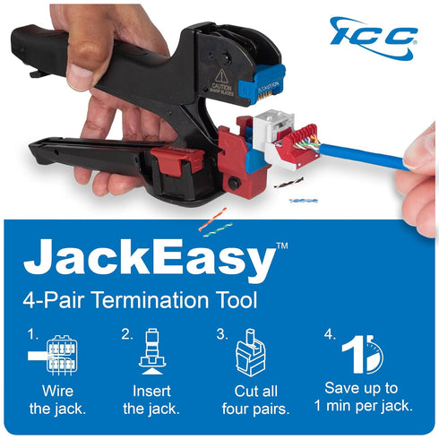 ICC CAT6 Keystone Jack, Inline IDC No Pair Split Wiring, UL Listed PoE++, Purple