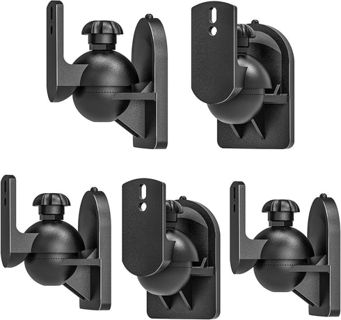 WALI Speaker Wall Mounts, Bookshelf Speaker Wall Mount Brackets, Surround Sound Speaker Mounts, 5 Pack, Black