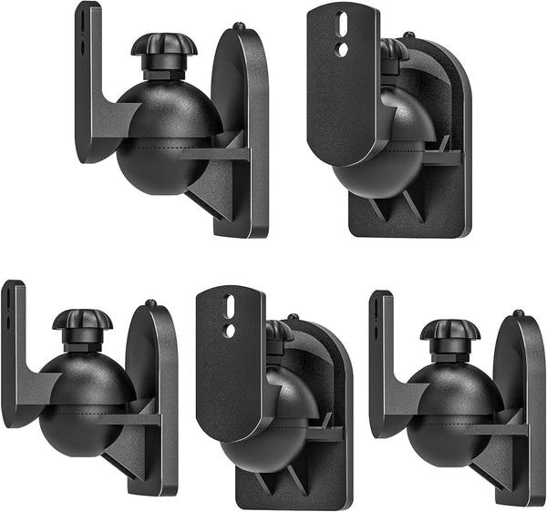 WALI Speaker Wall Mounts, Bookshelf Speaker Wall Mount Brackets, Surround Sound Speaker Mounts, 5 Pack, Black
