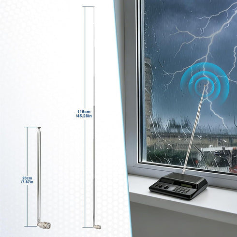 SZSAUTO 20-1300MHz 7 (2-Pack) Counter Police Radio Scanner Antenna BNC Male Section Telescopic Handheld Ham CB Antenna