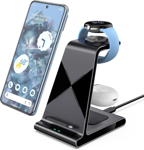 Charger for Pixel Watch 3/2, Wireless Charging Station for Google Pixel 9/9 Pro/8 Pro/8/7 Pro/6/5/4, No Adapter Included