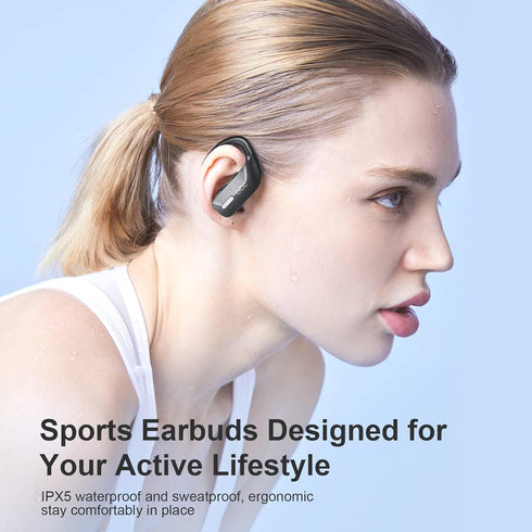 occiam Wireless Earbuds Bluetooth Headphones, 48H Playback, Waterproof with Microphone, LED Display for Sports,