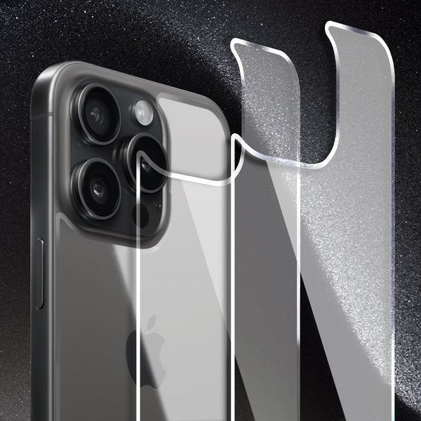 iPhone 15 Pro Back Glass Protector (3-Pack) - Crystal Clear Tempered Glass for 6.1" iPhone 15 Pro Rear Screen.