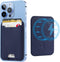 TopMade Magnetic Wallet Card Holder for iPhone 14/13/12 Mag-Safe Series, Leather, RFID Blocking, Fit 4 Cards, Blue